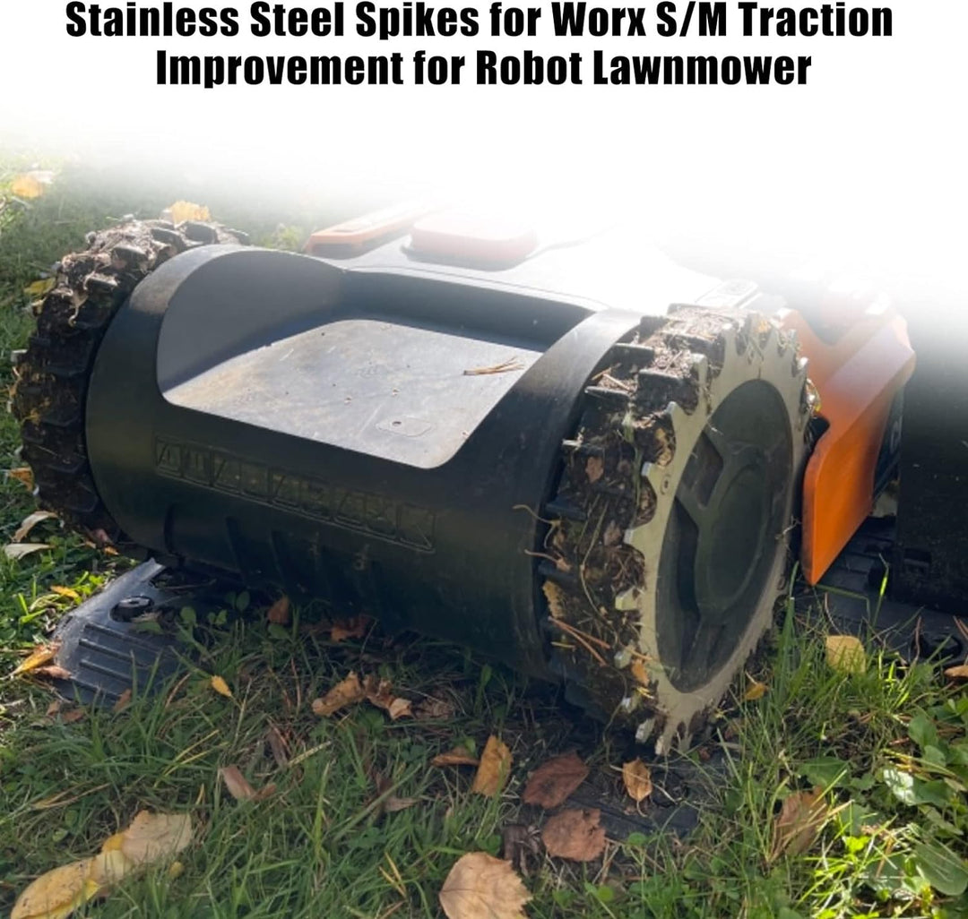 CDIYTOOL Rasenmäher-Spikes aus Edelstahl für Worx S/M, 205 mm Roboter-Rasenmäher, Radspikes mit 12 S