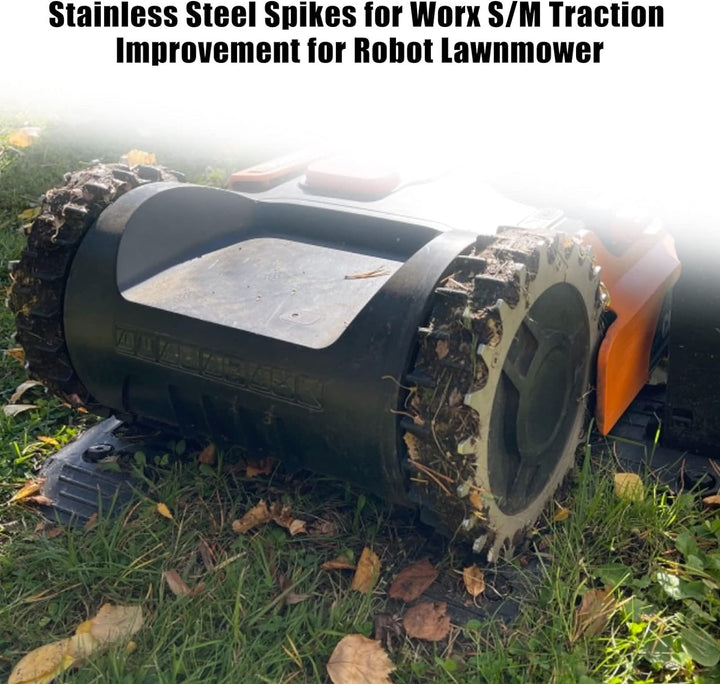 CDIYTOOL Rasenmäher-Spikes aus Edelstahl für Worx S/M, 205 mm Roboter-Rasenmäher, Radspikes mit 12 S