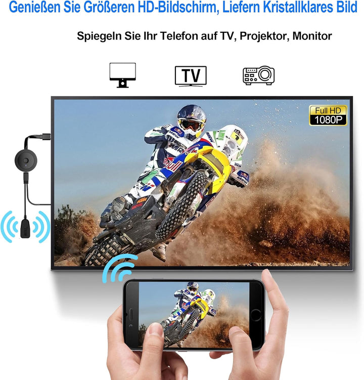 Wireless HDMI Dongle, Adapter 4K Wi-Fi , Smart Display Screen Video TV Adapter für Miracast/DLNA/Air
