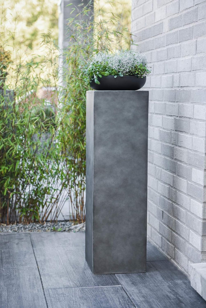 VIVANNO Podest Deko-Säule Stele Blumenständer Fiberglas Beton-Design Anthrazit 30x30x100 30x30x100 c