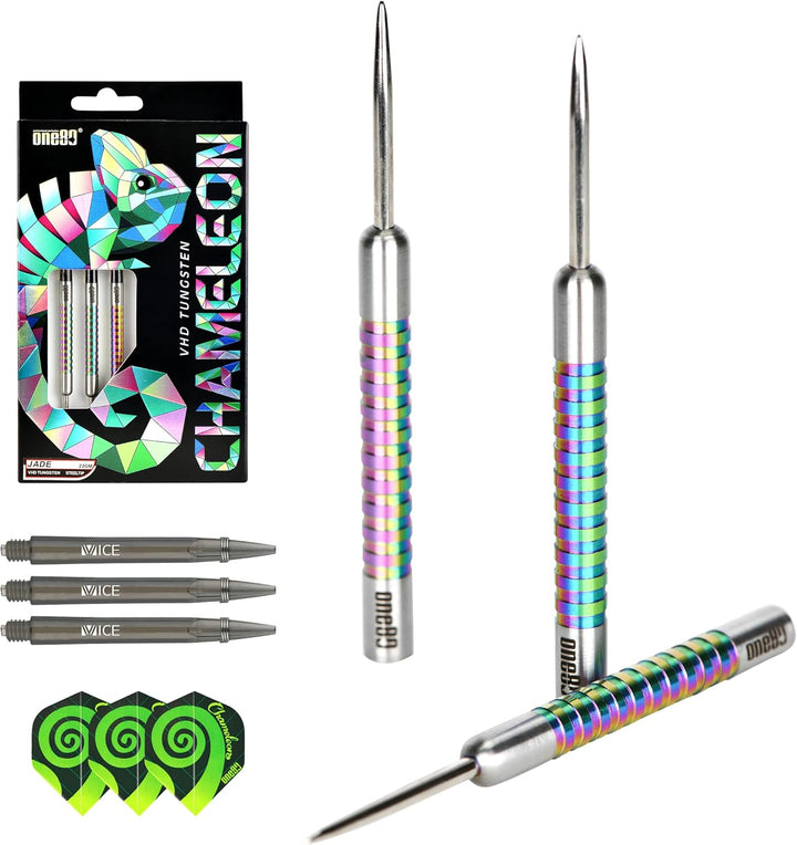 ONE80 Steel Darts Chameleon VHD Steeltip Dart – Hochwertige Steeldarts mit Präzisionsgriff und Chame