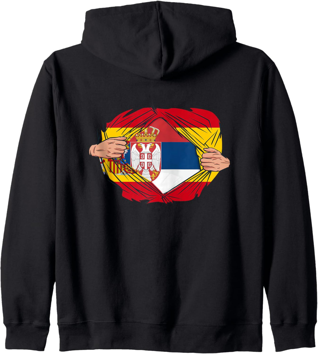 Serbische Flagge mit französischen Wurzeln Französische Flagge mit Spanien Kapuzenjacke