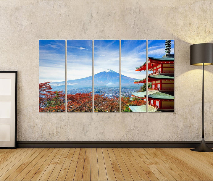 islandburner Bild auf Leinwand Berg Fuji Mit Chureito Pagode Im Herbst Fujiyoshida Japan Bilder Wand