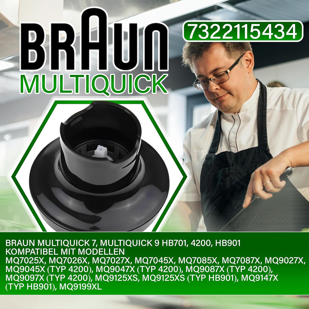 Getriebe Deckel für Stabmixer mit Originalcode 7322115434 für den HC 350 ml Behälter für Braun Multi