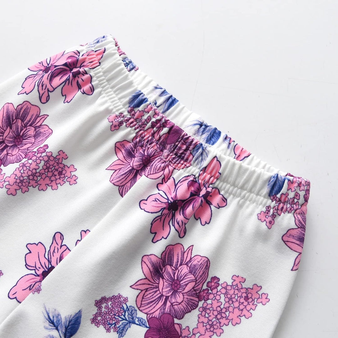 Baby Mädchen Kleidung Langarm Ruffle Tops und Floral gedruckt Hosen Kleinkind Baby Mädchen Outfits S