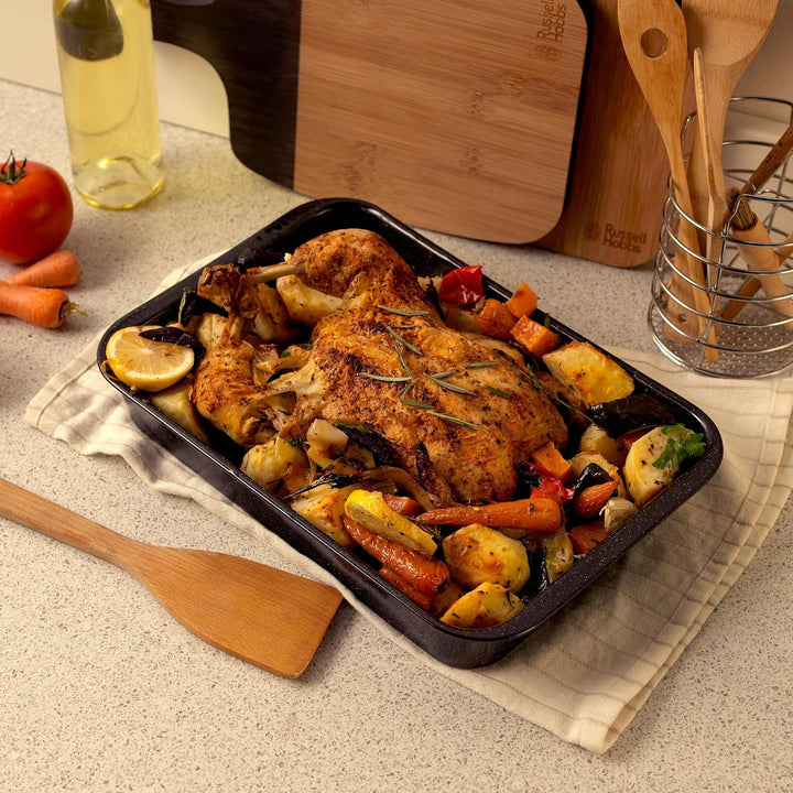 Russell Hobbs Romano Tiefer Bräter 36 cm – Spülmaschinenfeste Ofenform mit Antihaftbeschichtung, rec