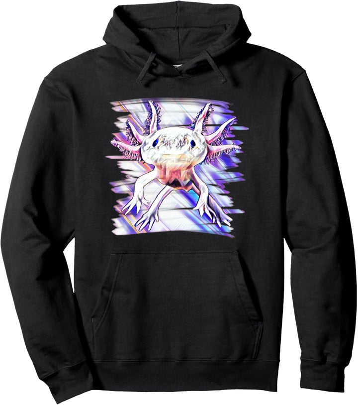 Axolotl Motiv Aquarium Amphibie buntes Design Tiermotiv Pullover Hoodie