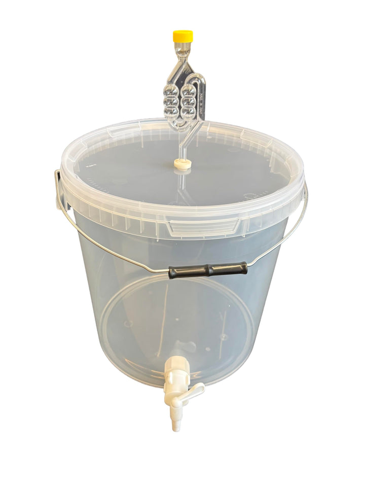 Kompletter Gärbehälter 20L - Komplett-Set: Gäreimer mit Gärröhrchen und Dichtgummi und Ablaufhahn au