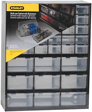 Stanley Aufbewahrungsbox (mit 39 Schubfächern, Masse 36.5 x 43.5 x 15.5 cm, geeignet für Wandmontage