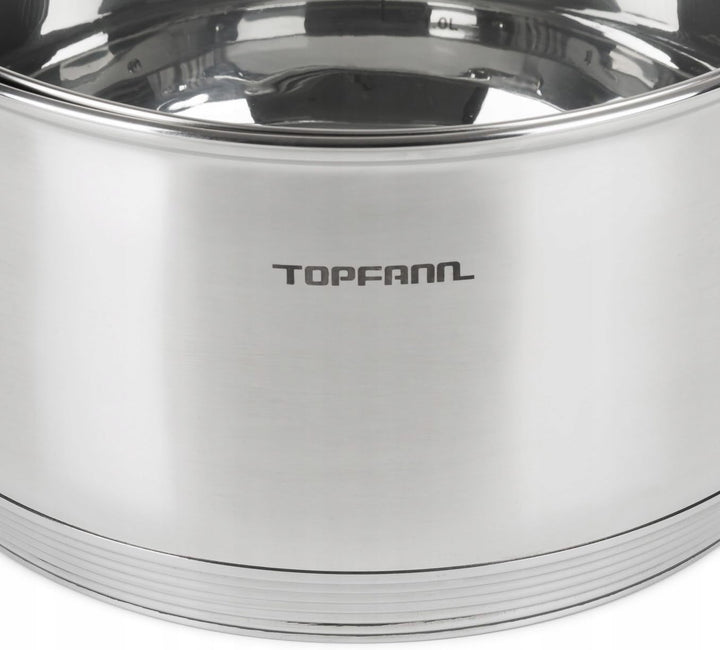 Edelstahl Kochtopf 16cm mit Glasdeckel Topf Suppentopf Universaltopf Induktion 1,6L