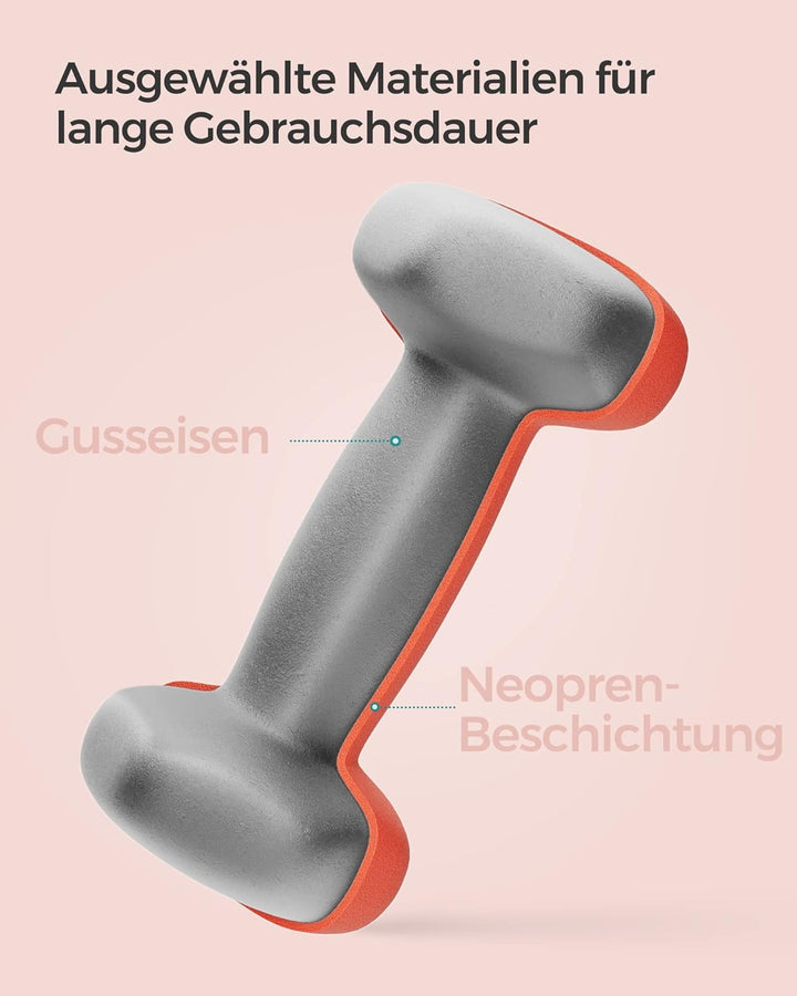 SONGMICS 2 Stück Hexagon Hanteln mit Neoprenbeschichtung für Krafttraining, Fitness, Zuhause 2 x 1 k