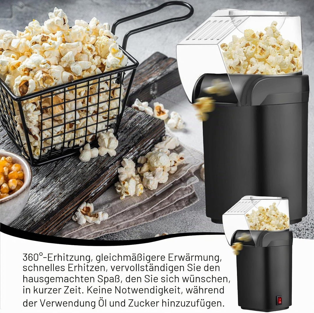 Popcornmaschine: 1200W HeissLuft Popcornmaschine, Selbstgemachte Popcorn Maker, Gesund&amp; Ölfrei, 2 Mi