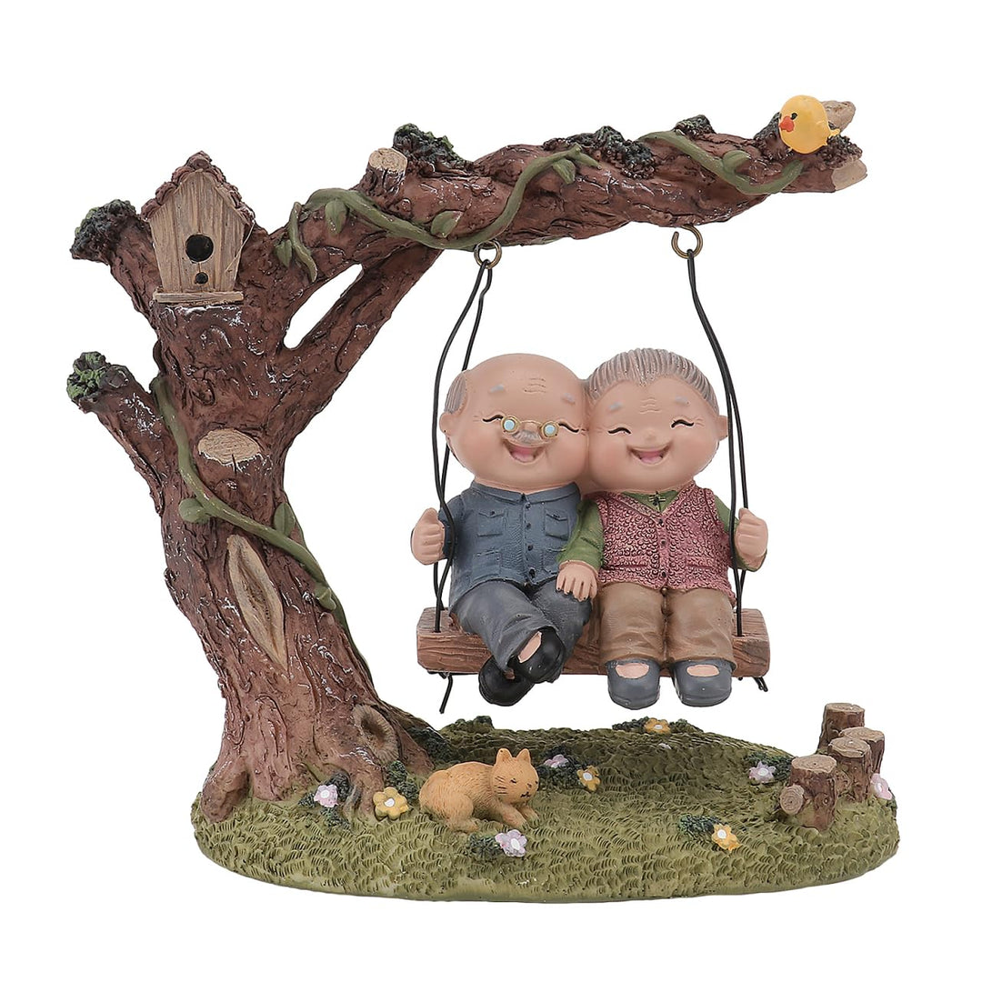 Angoily Romantische Liebespaar-Figuren Sweet Loving Together, Skulptur für ältere Menschen, Miniatur