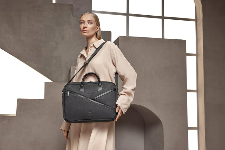 Rivacase ECO Laptoptasche 14 bis 15,6 Zoll - multifunktionale Computertasche wasserabweisend für Dam
