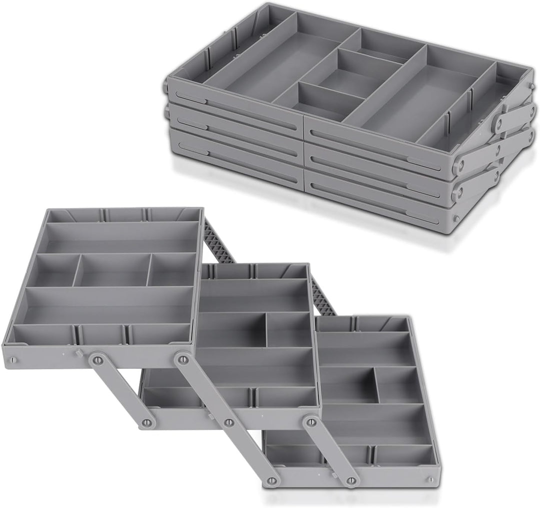 Schubladen Organizer, 3 Tier Ausziehbare Schublade Organizer Faltbar Schubladenorganisator für Schre