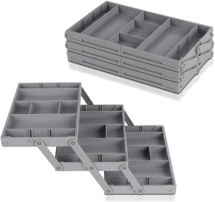 Schubladen Organizer, 3 Tier Ausziehbare Schublade Organizer Faltbar Schubladenorganisator für Schre