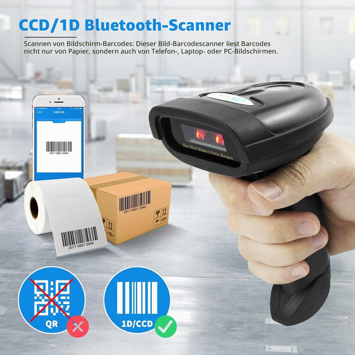 NETUM NT-1228BC Bluetooth CCD Barcode Scanner Handheld USB Kabelloser 1D Bar Codes Imager für Mobile