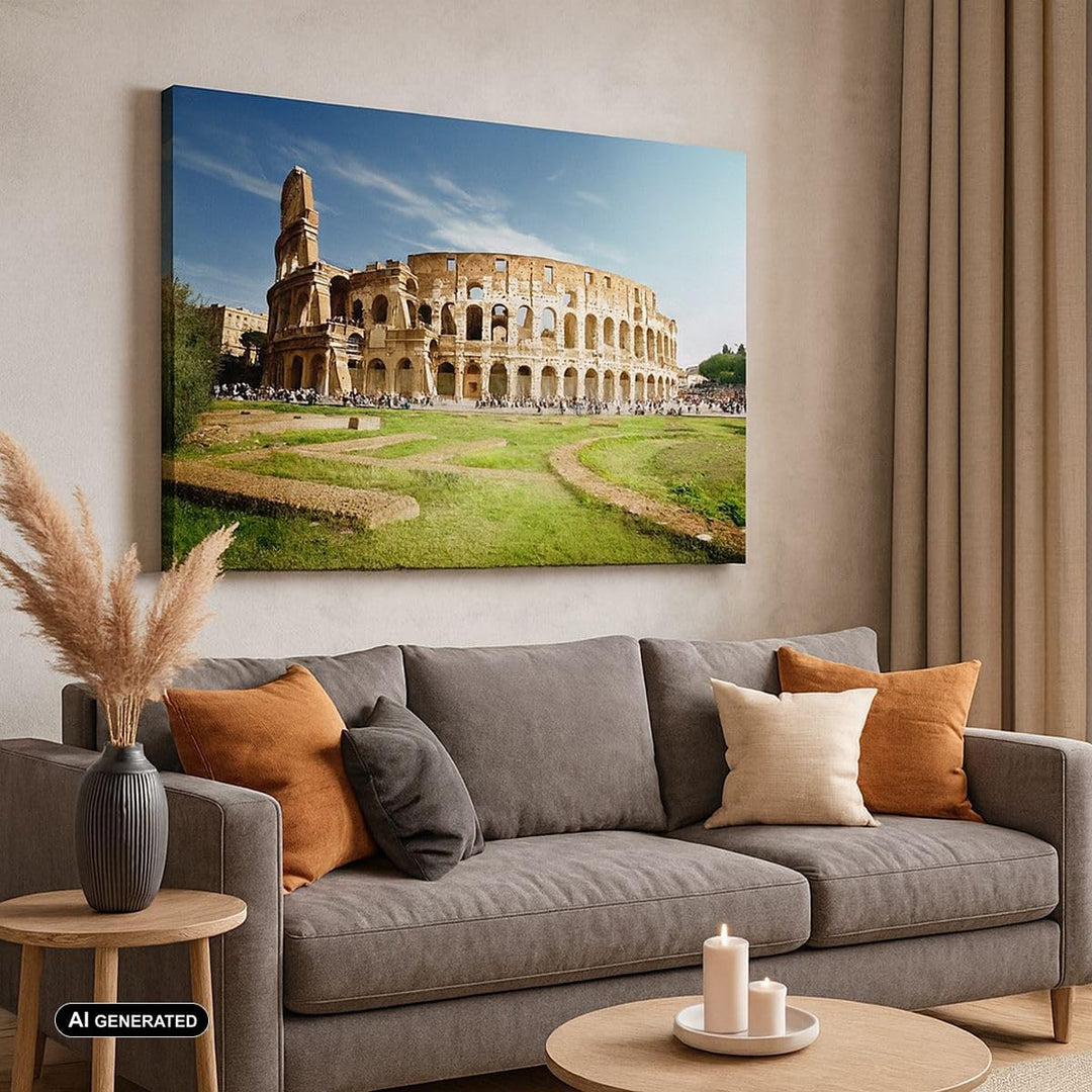 Bilder auf Leinwand Archäologie Architektur Italien Kolosseum Leinwandbild 70x50cm Wandbilder Dekora