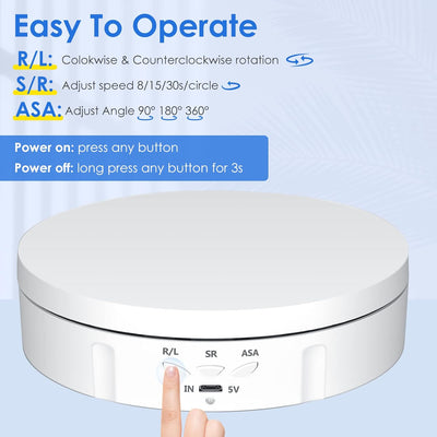 Drehteller Elektrisch, VAYOTOY 360 Grad Drehscheibe Elektrisch 6 Zoll/14,6 cm 10 kg Kleiner Elektris