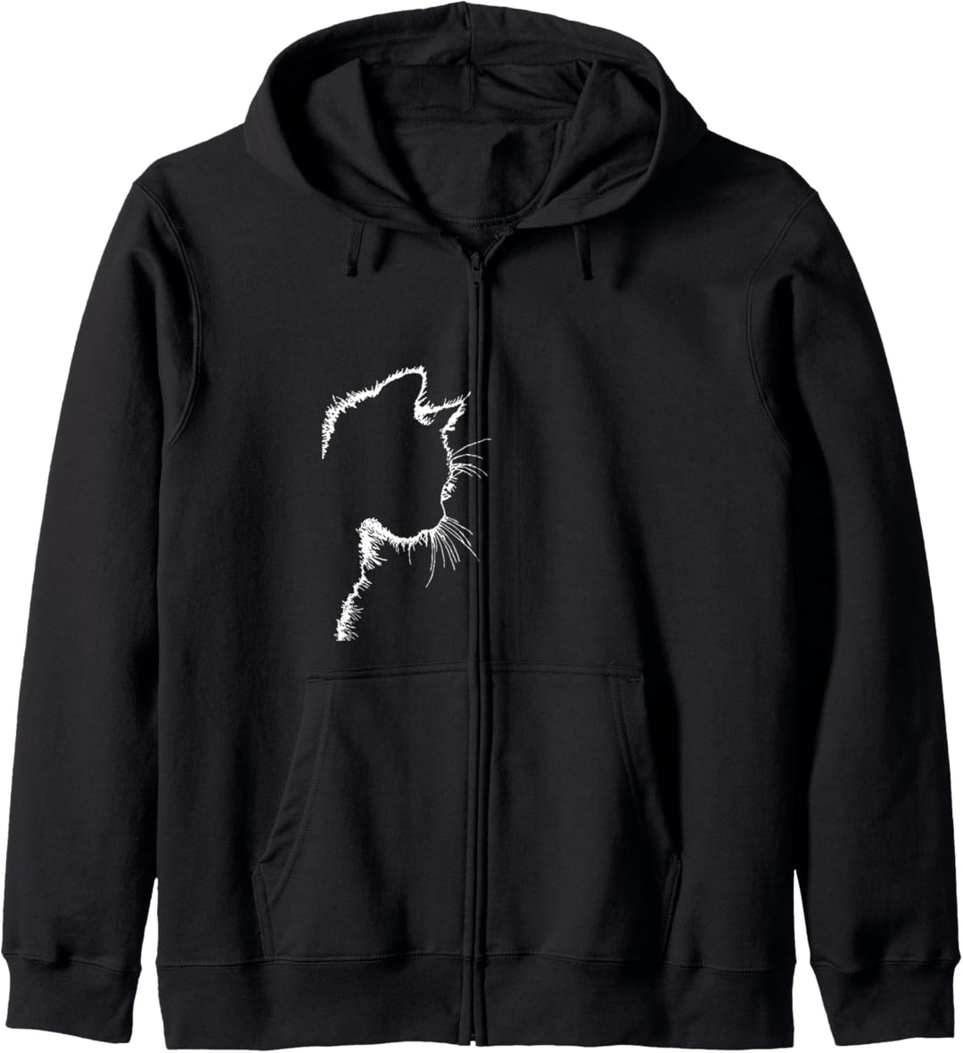 Süsses Katzen-Motiv und coole Katzen-Silhouette Zeichnung Kapuzenjacke