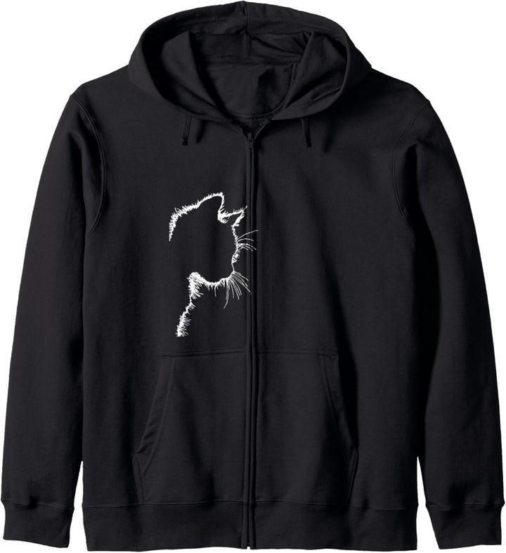 Süsses Katzen-Motiv und coole Katzen-Silhouette Zeichnung Kapuzenjacke