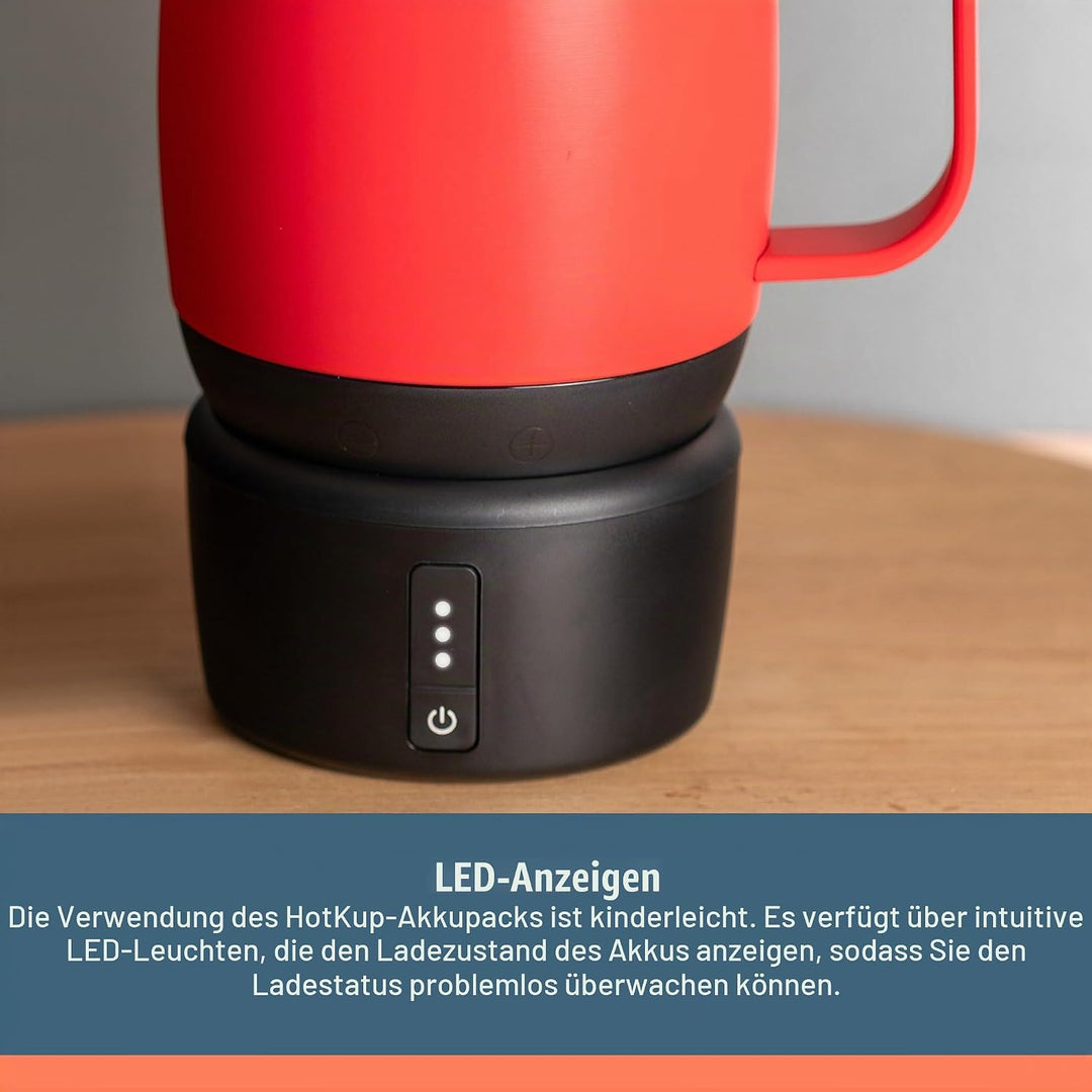 HOT KUP Batterie - Akku für selbstheizende Thermo- und Reisetasse - Mobiler Sockel mit Drehverriegel
