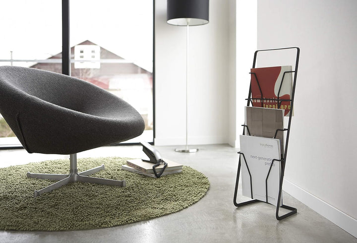 Magazine stand 4 folders - Tower - black Schwarz, Schwarz