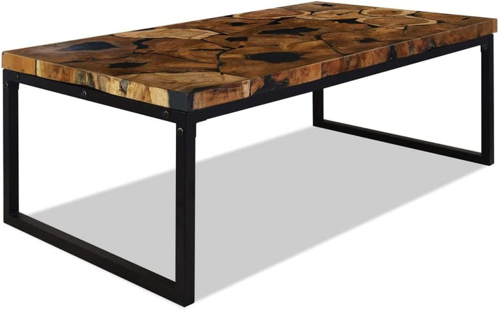 Couchtisch Beistelltisch Deko Wohnzimmer Wohnzimmertisch Couchtisch Teak Harz 110 x 60 x 40 cm Geeig