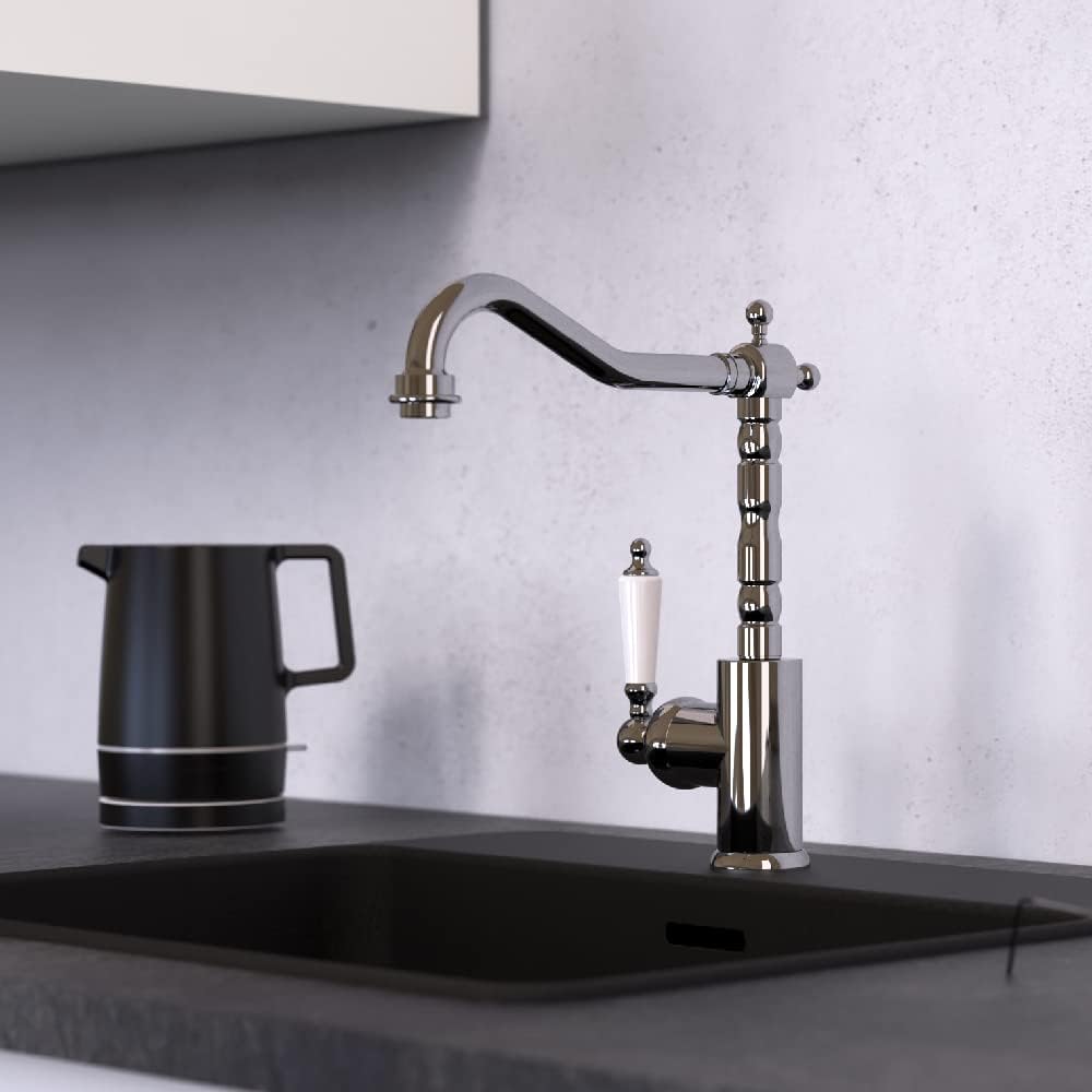 SCHÜTTE schwenkbare Küchenarmatur OLD STYLE, Retro Wasserhahn, klassische Mischbatterie mit Einhebel