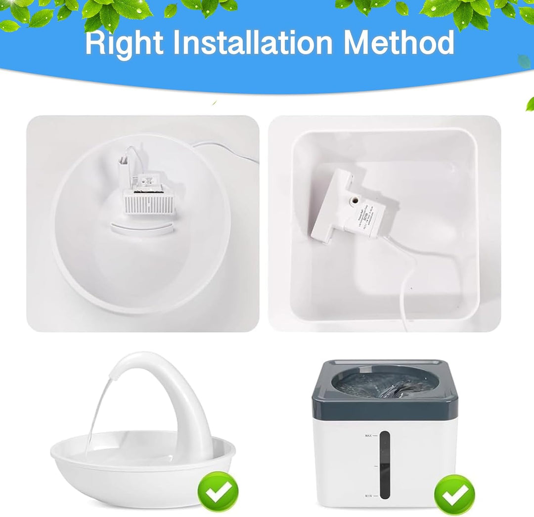 6 Stück Ersatzfilter für Pet Wasserbrunnen - T-förmige Filter-Nachfüllung mit 3-Fach Filtersystem (A