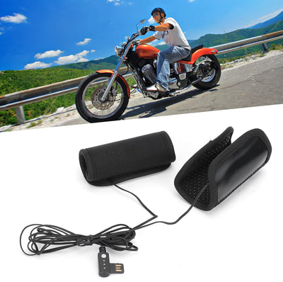 Leapiture Griffheizungsabdeckung Motorrad-Lenkerwärmer Wärmende Lenkerabdeckung USB-Heizgriffe 3 Stu