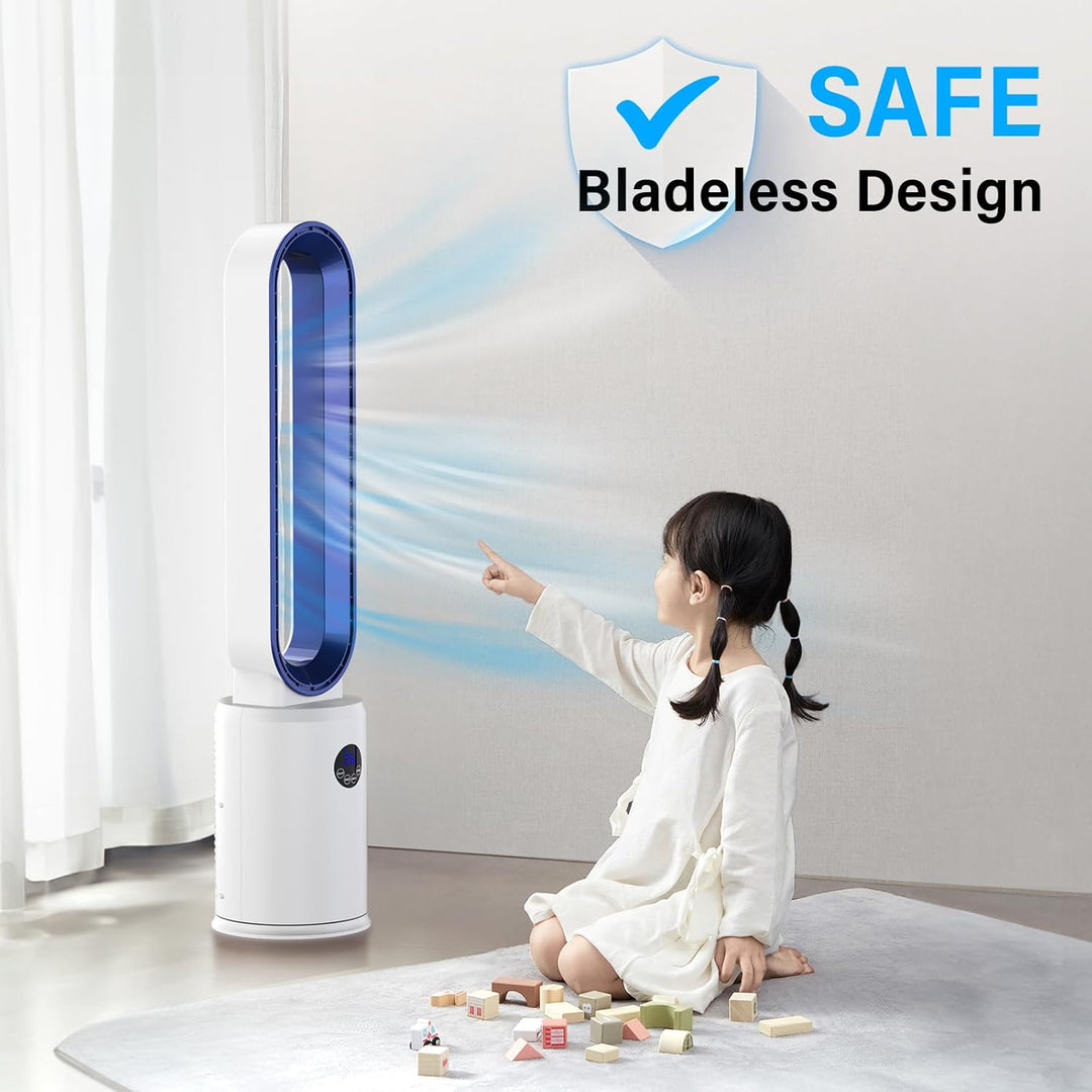 YAZEKY Turmventilator Sehr Leise Rotorloser Ventilator - 3 Geschwindigkeiten 97cm 60° Oszillierender
