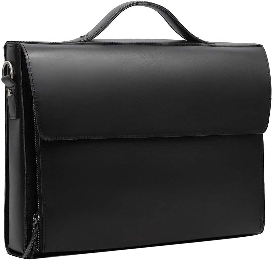 Leathario Aktentasche Herren Leder Laptoptasche 15.6 Zoll Businesstasche Herren Arbeitstasche Umhäng