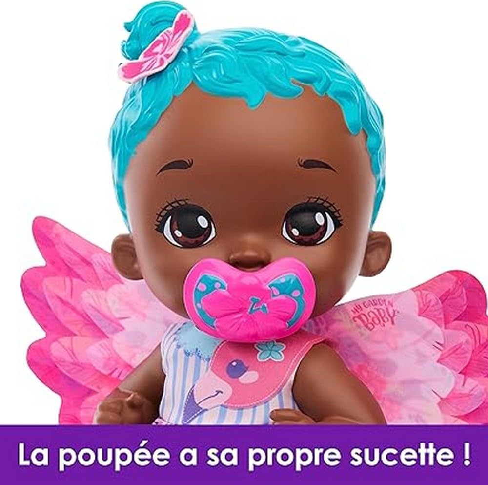 Mattel MY GARDEN BABY Flamingo - Interaktive Babypuppe mit Flügeln und Jasminduft, inkl. Fläschchen,