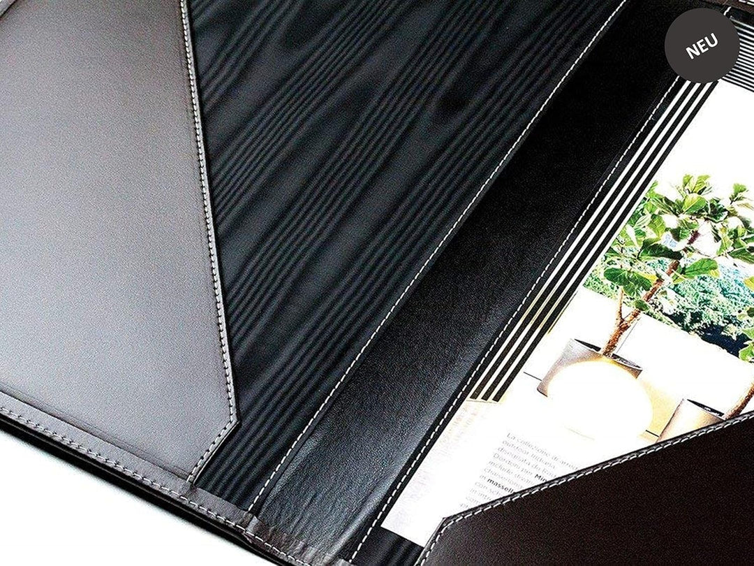 DELMON VARONE - Personalisierbare Urkundenmappe DIN A4 aus Cambridge Top Grain Leder braun, Dokument