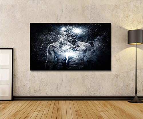 islandburner Bild Bilder auf Leinwand Stone Man Futuristisch 1p XXL Poster Leinwandbild Wandbild Dek