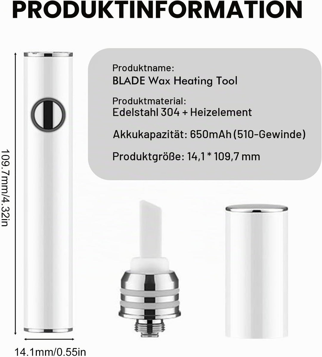 Ceramic Hot Knife, Keramik Heizmesser 510, Elektrisch Dab Werkzeug, Tragbares Heizmesser Wachszubehö