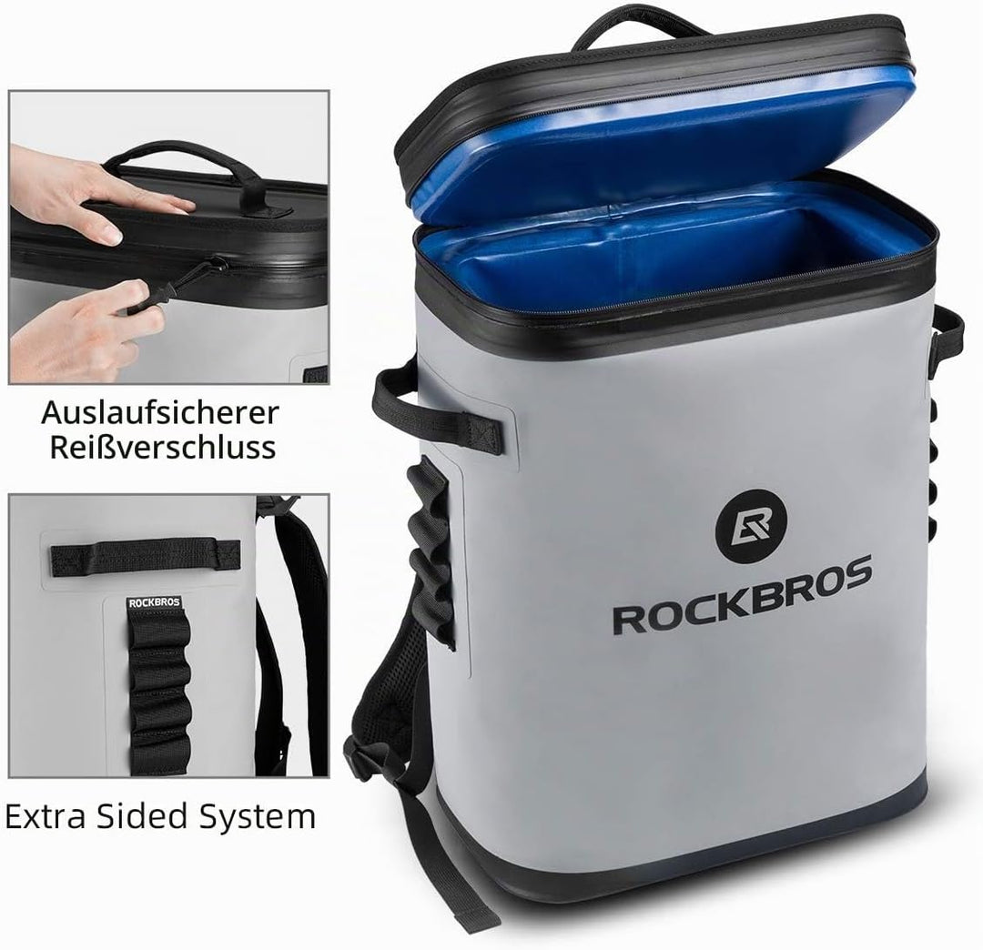 ROCKBROS Kühltasche Wasserdicht Kühler 17L Picknicktasche Isolierte Kühlbox Lunchtasche für Outdoor,