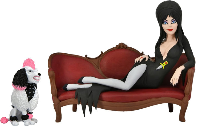 NECA - Elvira Toony Terrors: Elvira auf der Couch, 15,2 cm grosse Actionfigur