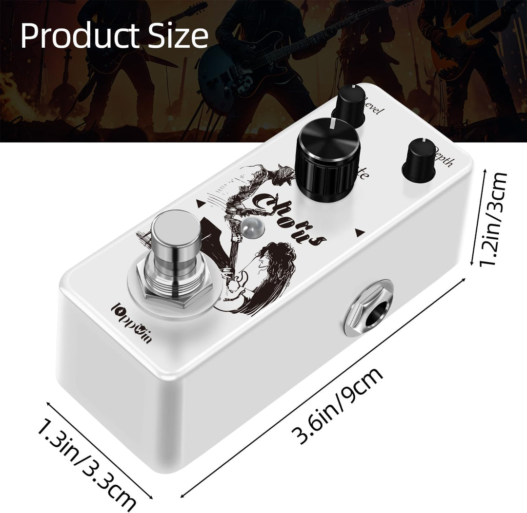 Analog Chorus Pedal - Warmes, Klares Chorus-Klang für Rock, Blues & Post-Rock | Metallgehäuse | True