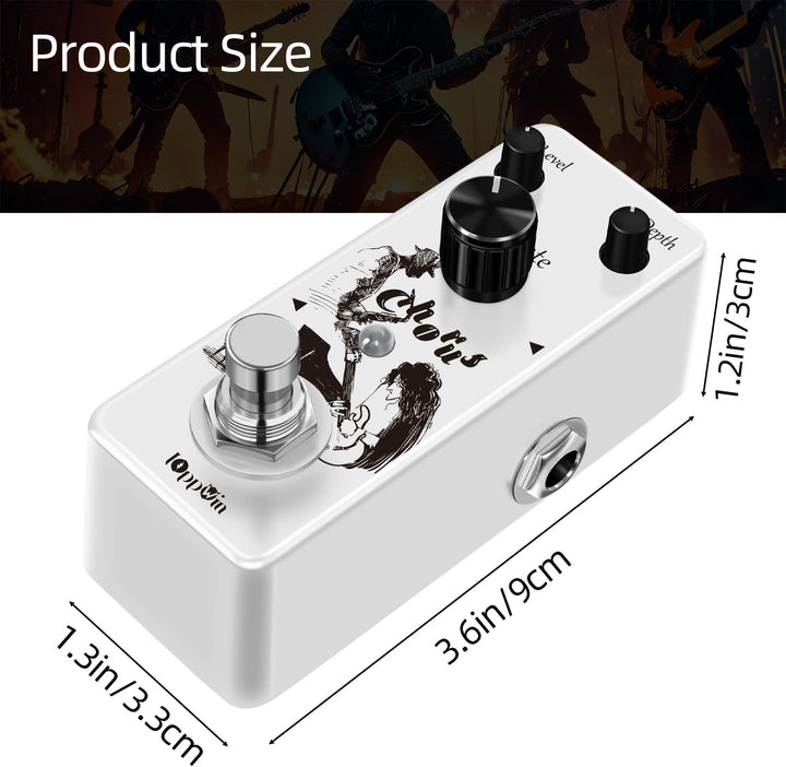 Analog Chorus Pedal - Warmes, Klares Chorus-Klang für Rock, Blues & Post-Rock | Metallgehäuse | True