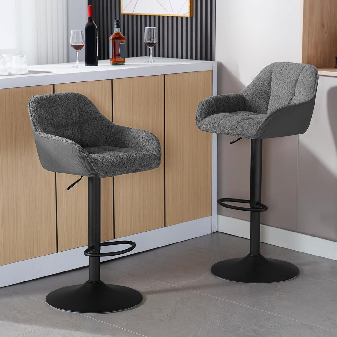 WOLTU Barhocker 2er Set, Barstuhl höhenverstellbar, Küchenhocker Bistrohocker Tresenhocker mit Lehne