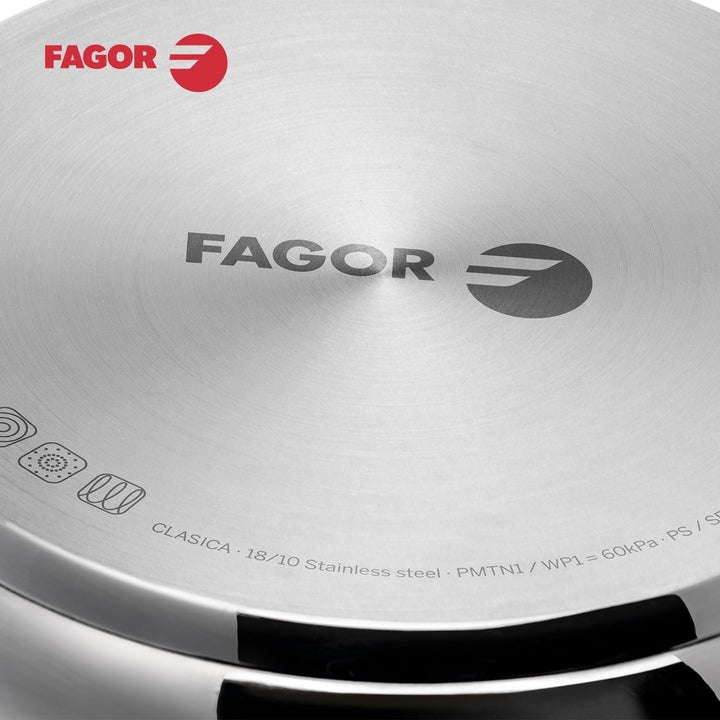 FAGOR ® Fagor Classica Schnellkochtopf, 8 l, aus Edelstahl 18/10, geeignet für alle Herdarten, volls
