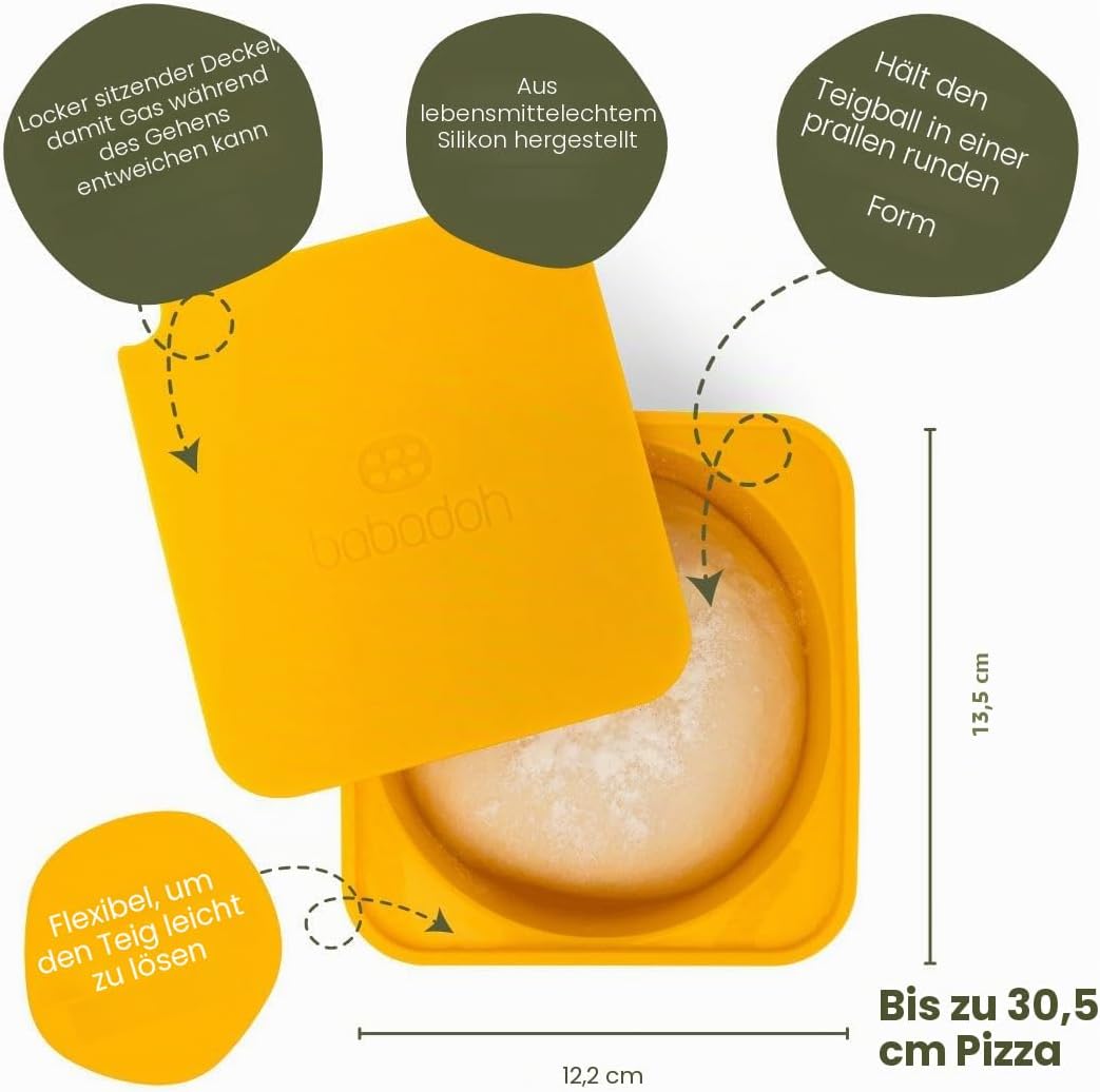 6er Set Babadoh Pizzateigbehälter und Deckel (multi) Mehrfarbig, Mehrfarbig