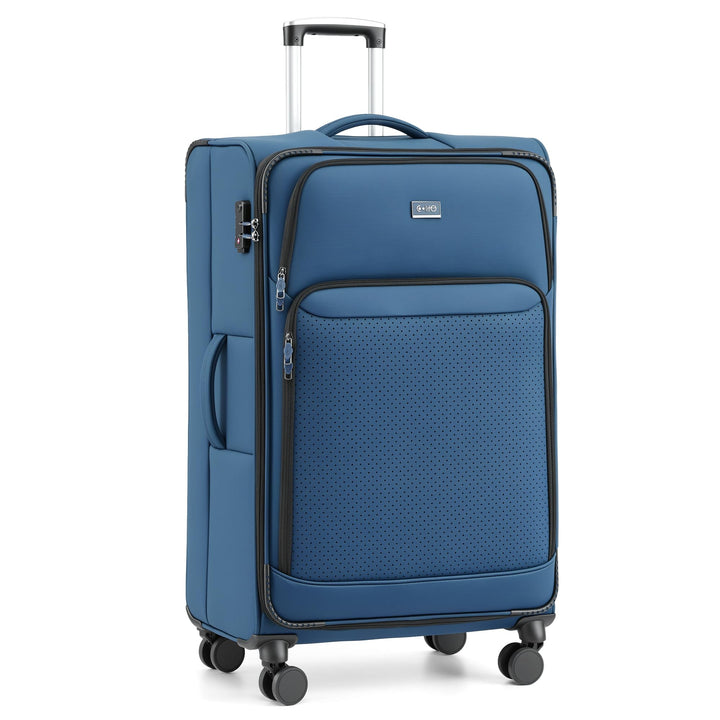 COOLIFE Grosser Koffer Weichschale 80cm,109L, StoffkofferTSA,1800D Material | wasserabweisendes, Wei