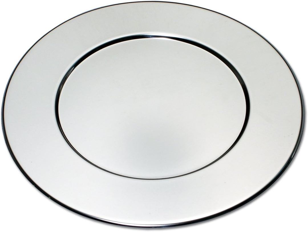 chg Profi Platzteller-Set, 6er inkl. 6 Serviettenringen mit prakt. Schlitz, Edelstahl, Silber, 6 Stü