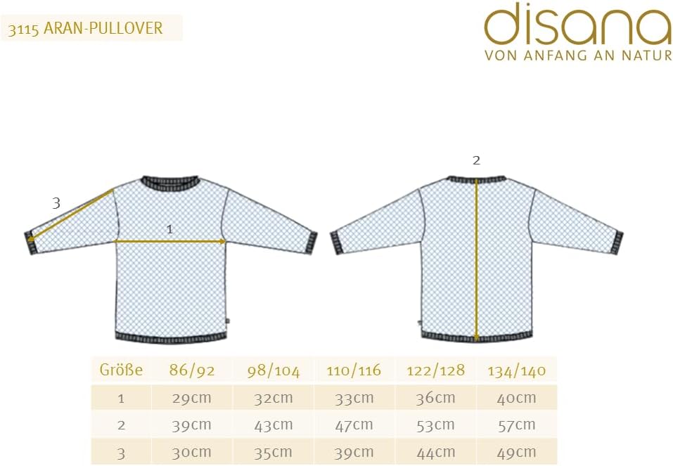 Disana Aran-Pullover, besonders warm | 100% Bio-Merinowolle GOTS, IVN Best | Kleinkind Kind Unisex |