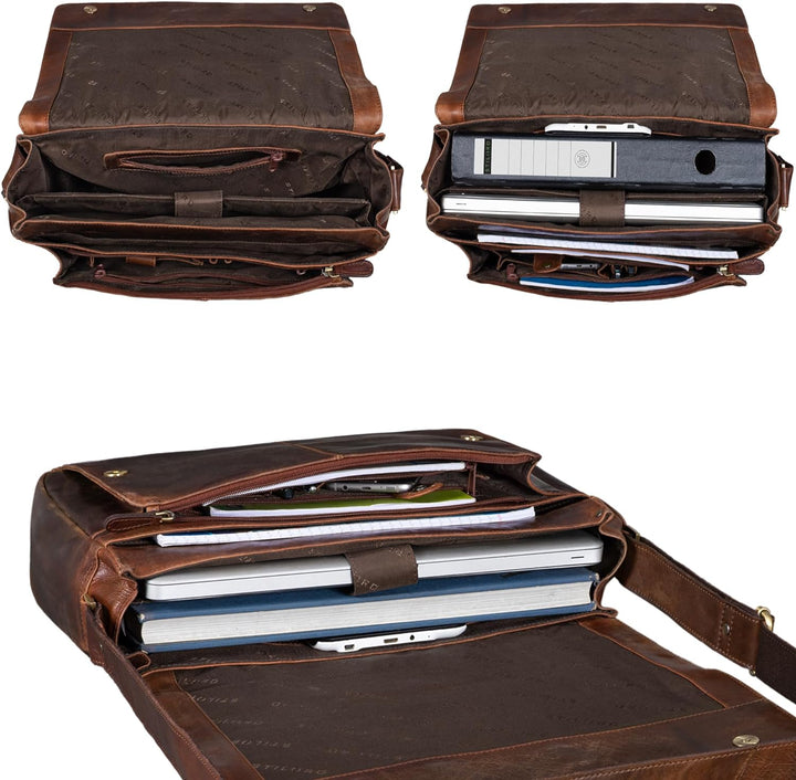 STILORD 'Lonzo' Vintage Umhängetasche echtes Büffel-Leder Messenger Bag für Herren und Damen Unitasc