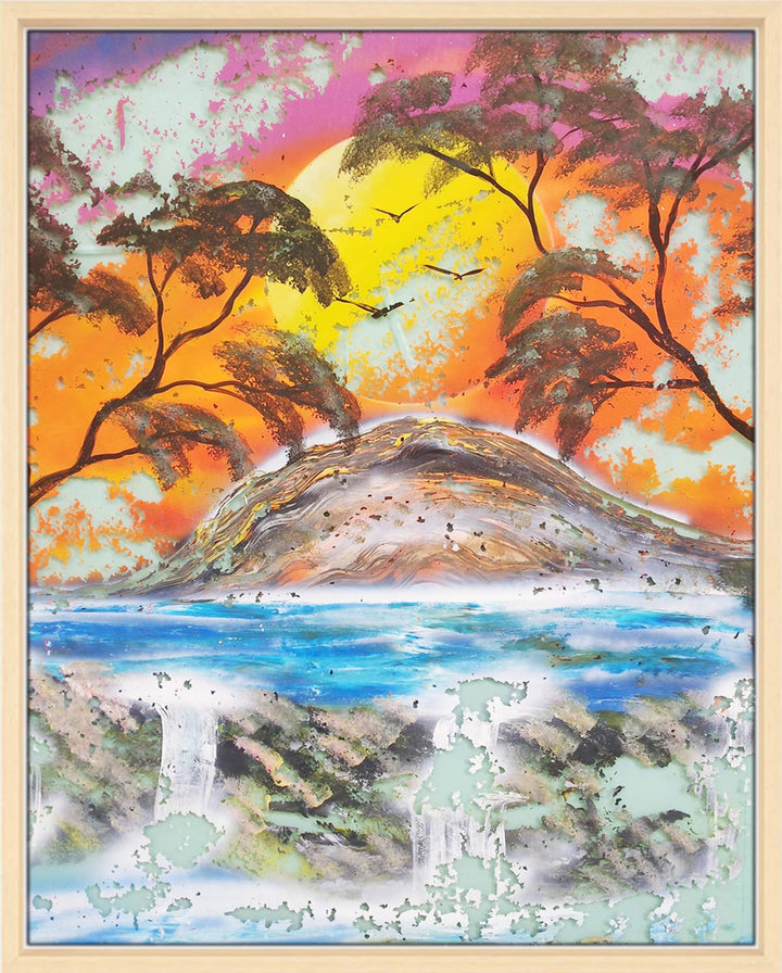 Leon Schattenfugenrahmen für Leinwandbild Rahmen für Canvasbild 40x120 cm Farbwahl Hier Ahorn Dekor