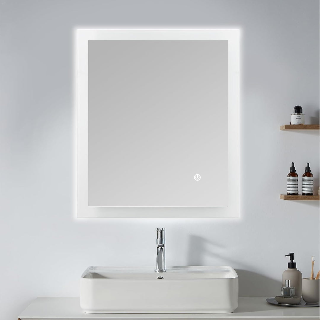Trintion LED Badspiegel mit Beleuchtung 40x60 Badezimmerspiegel Wandspiegel Lichtspiegel mit Beleuch